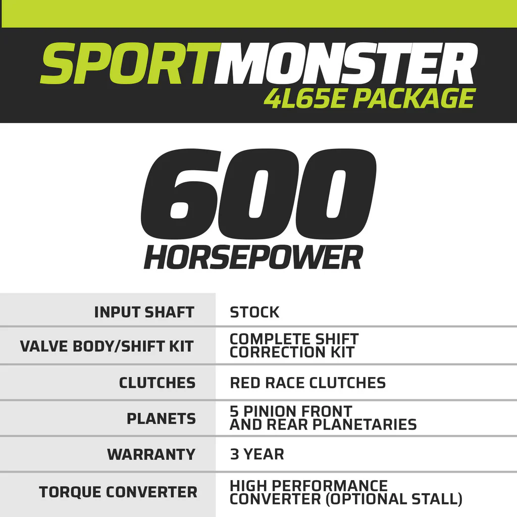 SportMonster Chevy 4L65E Transmission and Torque Converter 2WD - Image 2